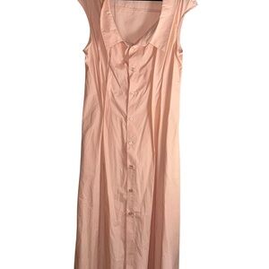 Sleeveless Button-Down Maxi Dress in Soft Peach